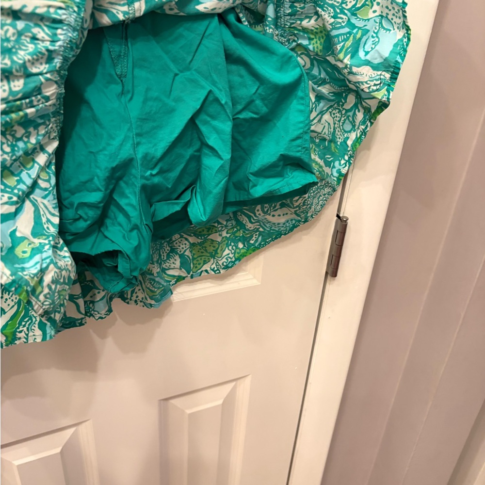 Lilly Pulitzer Teal & White Floral Mini Dress romper - Picture 4 of 4